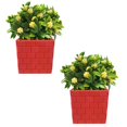 thumbnail image 2 of Maceta Decorativa para Escritorio BrickFlowy 2 Pzs 14x14x14cm Rojo No incluye Planta., 2 of 2