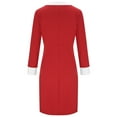 thumbnail image 5 of Stamzod Wedding Guest Dresses for Women 2026 Long Sleeve Bow Collar formal Dress Elegant Cocktail Dresses for Women Red XL, 5 of 6
