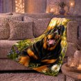 thumbnail image 6 of Joyful Rottweiler Sunlit Meadow, Festive Pet Portrait Pattern, Warm Flannel Blanket for Living Room and Bedroom, Dog Lovers Christmas Gift, Pet Lover Home Decor, 6 of 9