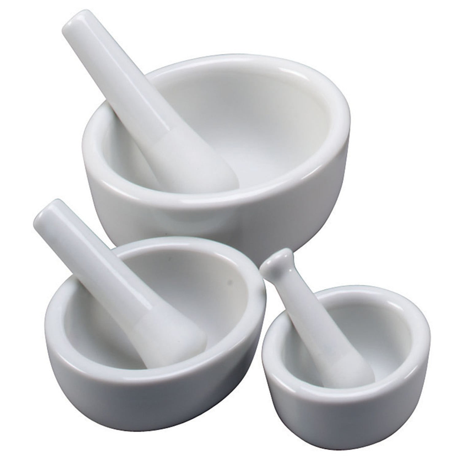 Healifty Mortar Pestle Set Pill Crusher Glass Garlic Pugging Pot for Home Restaurant Kitchen Household 
