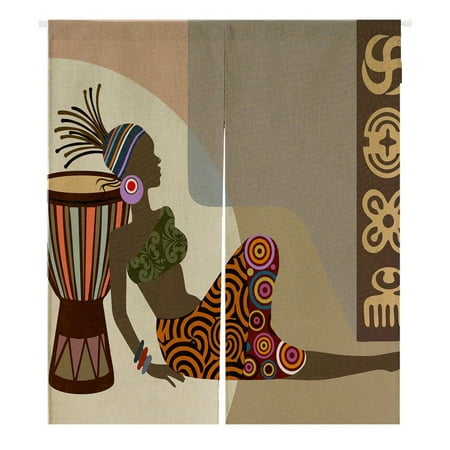 Gckg Super Specials African Woman Doorway Curtain Japanese Noren