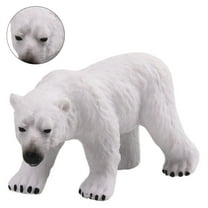 MLINS 1pc Solid Static Polar Bear Model Plastic Animal Miniature Figurine Home Desk Decoration