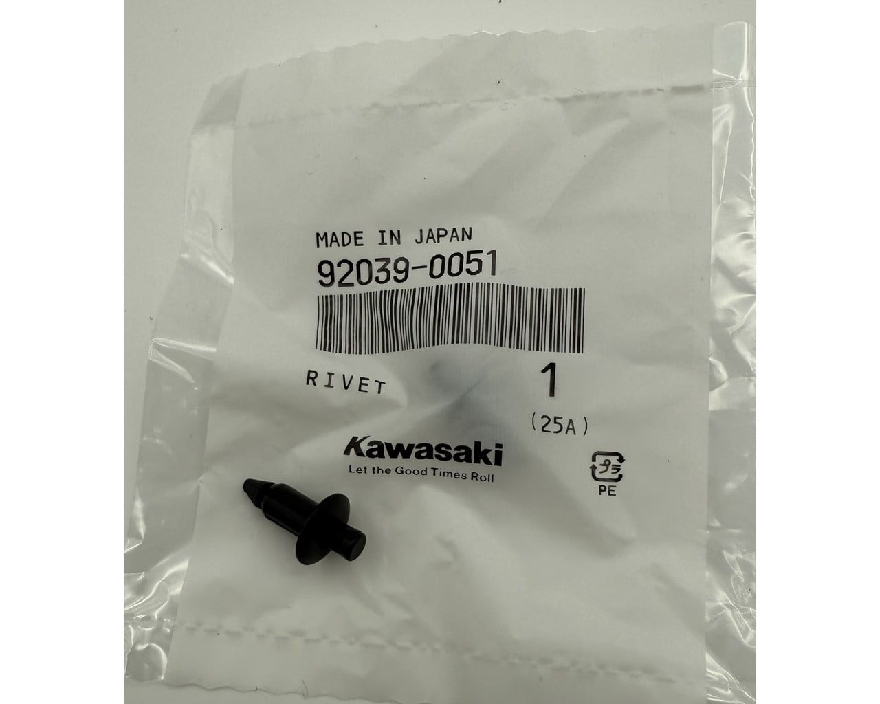 Kawasaki OEM Body/Cowling Plastic Rivet ZX-14R Z900 ZX-6R 92039-0051