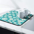 thumbnail image 3 of Washable Rubber Daisy Cute Floral Dish Drying Mats for Kitchen Counter Home Large Coffee Bar Pad Accessories and Decor for Utensils Stemware 16''x18'', 3 of 7