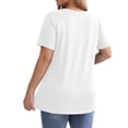 thumbnail image 3 of OGLCCG Plus Size Tops for Women Casual Oversized Tshirts for Women Loose Fit V Neck Babydoll Top Summer Basic Tees L-5XL, 3 of 6