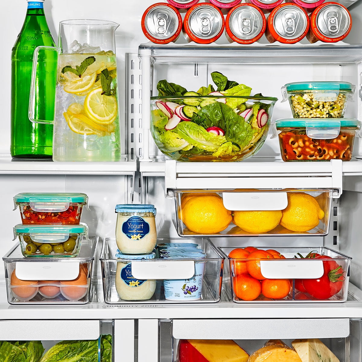 OXO Refrigerator Organizer 20-Count Egg Container with Removable Tray, Clear