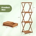 thumbnail image 3 of Gymax 4-Tier Folding Plant Stand w/ Slatted Layers Stable X-shaped Structure, 3 of 10