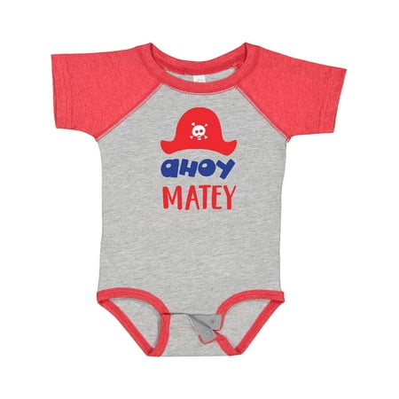 

Inktastic Ahoy Matey Pirate Hat Skull and Bones Pirates Gift Baby Boy or Baby Girl Bodysuit