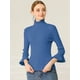 thumbnail image 2 of Suéter de cuello alto Allegra K jersey de punto Elástico Azul L, 2 of 6