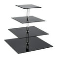 thumbnail image 1 of 4 Layers Square Acrylic Cake Stand Cupcake Holder Shelf Stackable Detachable Wedding Birthday Party Cup Cake Display Holder (Black), 1 of 6
