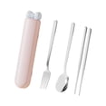 thumbnail image 3 of Siruishop Spoon Chopsticks Set Flatware with Case ,Gadgets, Travel Utensils ,Portable Cutlery Set for Daily Use Kitchen Camping Student Pink 4 Pieces, 3 of 8