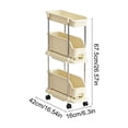 thumbnail image 3 of Medium Size Narrow Crevice Rolling Storage Cart With Pull-Out Drawer Bins, Multi Layer Space Saving Wheeled Organizer Rack For Kitchen Bathroom Gap Sundry Storage(S)3 tiers, 3 of 6