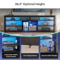 thumbnail image 4 of Bestier LED TV Stand for 75" TVs,Gaming Entertainment Center for PS5,Modern TV Stand for Living Room,Tall TV Stand with Storage Shelves,Carbon Fiber Black, 4 of 11