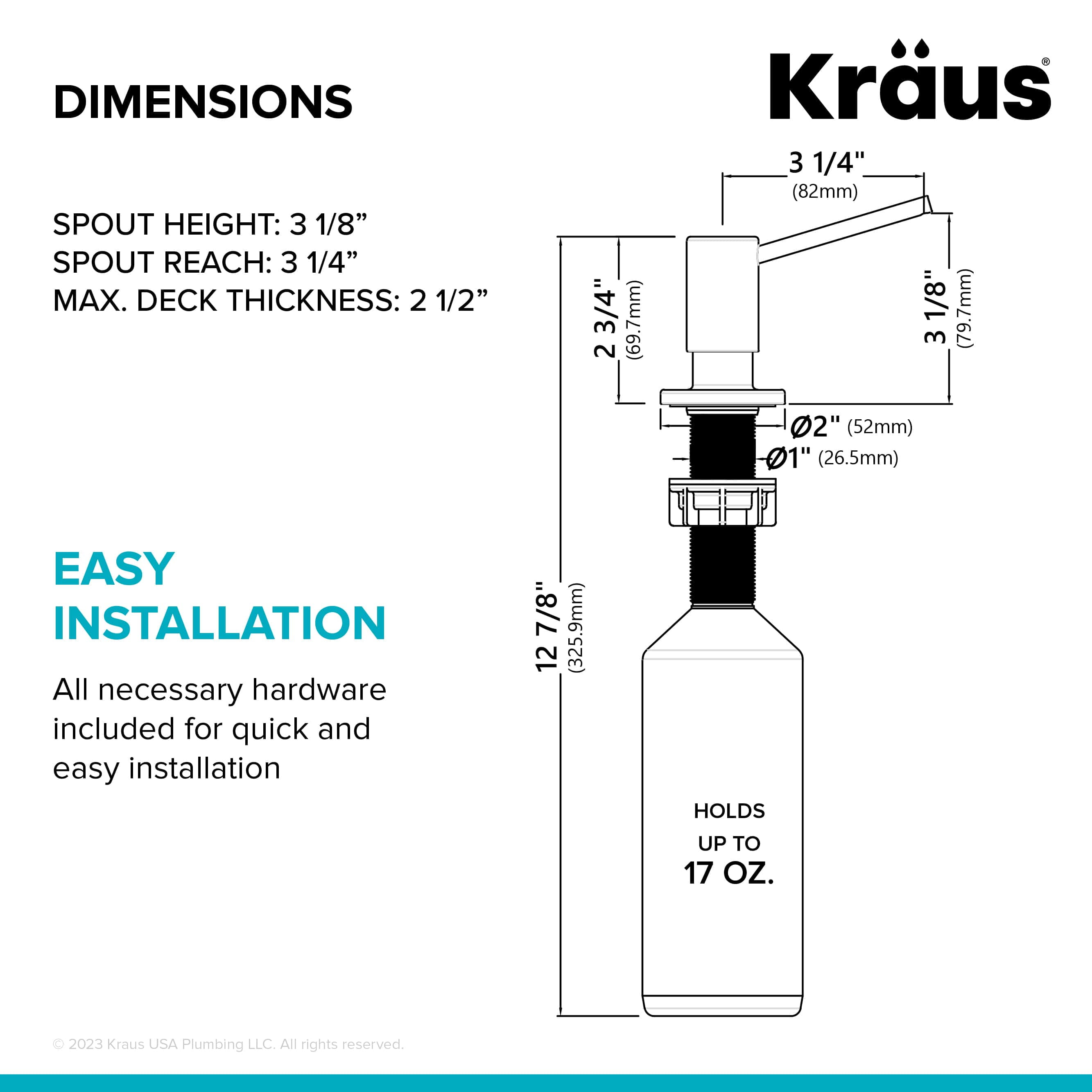 KRAUS Kitchen Soap and Lotion Dispenser in Spot-Free Antique Champagne Bronze