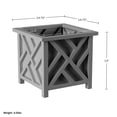 thumbnail image 3 of Pure Garden 14.75-Inch Outdoor Lattice Planter Box Plant Pot 2-Pack, Gray, 3 of 7