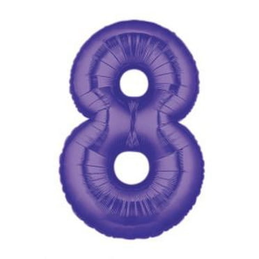 Giant Purple Number 8 Foil Balloon 40"