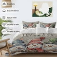 thumbnail image 3 of Christmas Cute Bedding Duvet Cover Set Queen Size 4 Pieces Snowman Grey Texture Soft Twill Plush Quilt Cover, Include 1 Duvet Cover 1 Flat Sheet And 2 Pillow, 3 of 7
