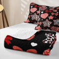 thumbnail image 4 of Feelyou Red Leopard Bow Print Twin Quilt Set, Cute Fashion Love Heart Twin Coverlet Set, 2 Pieces, 1 Comforter and 1 Pillowcase, 4 of 7