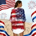 thumbnail image 6 of JULMCOMO American Flag Lightweight Cardigans for Women Red White Blue Half Sleeve Independence Day Kimono Cover Ups Summer Tops Red L, 6 of 6