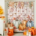 thumbnail image 4 of Shower Curtain 48"W x 72"L Fall Thanksgiving Pumpkins Leaves Orange Plaid Fabric Shower Curtains Set with Hooks Water Repellent Bathroom Curtains Machine Washable Bathroom Accessories, 4 of 6