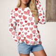 thumbnail image 4 of vigerkar Valentine Sweatshirt Women Oversized Hearts Long Sleeve Shirt Heart Sweatshirts Gift for Her (Light Pink, M), 4 of 9