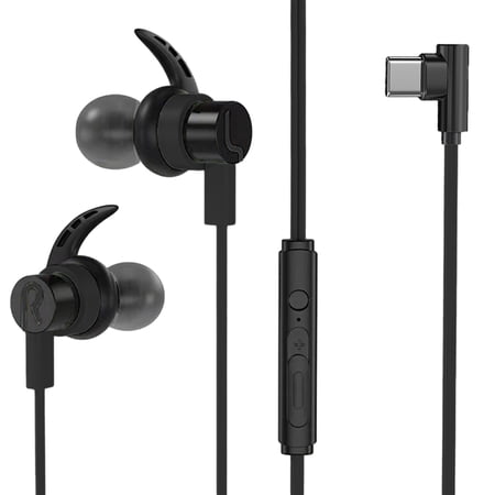 Fairnull Wired Headphone 3.5mm/Type-C Sports Headset Stereo Sound In-ear Earphone with Mic for Gaming Music Call