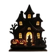 thumbnail image 4 of Spire Haunted House Wooden Tabletop Ornament Witch Silhouette Halloween Desktop Statue, 4 of 4