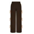 thumbnail image 6 of ZZwxWA Womens Wide Leg Baggy Sweatpants Elastic Waist Tie Bow Pants Loose Long Pants Solid Color Ladies Casual Pants, 6 of 7