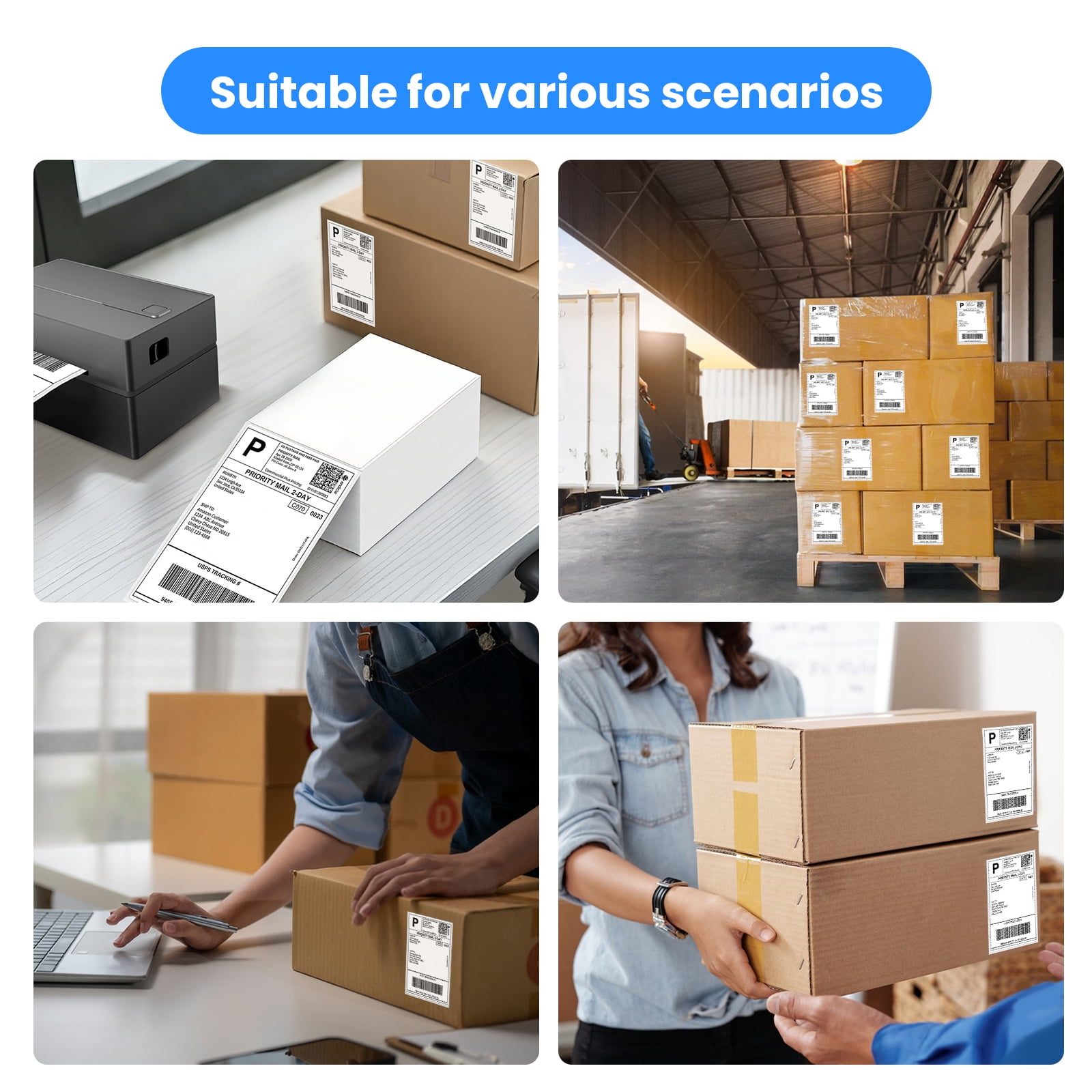 500 Pack 4x6 Thermal Shipping Labels, Direct Print Paper for Mailing & Shipping Packages
