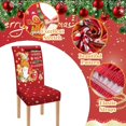 thumbnail image 3 of Touchbetter 6 Pcs Christmas Dining Chair Covers Removable Washable Stretch Slipcovers for Xmas Restaurant Farmhouse Kitchen Hotel Decor Supplies(Gingerbread Man), 3 of 6