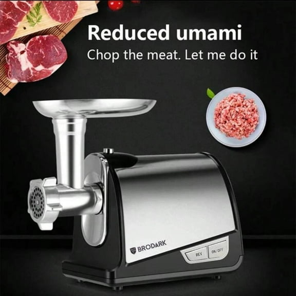 BRODARK THMGK500A Meat Grinder Electric Heavy Duty Stainless Steel Meat Mincer & 3 Grinding Plates