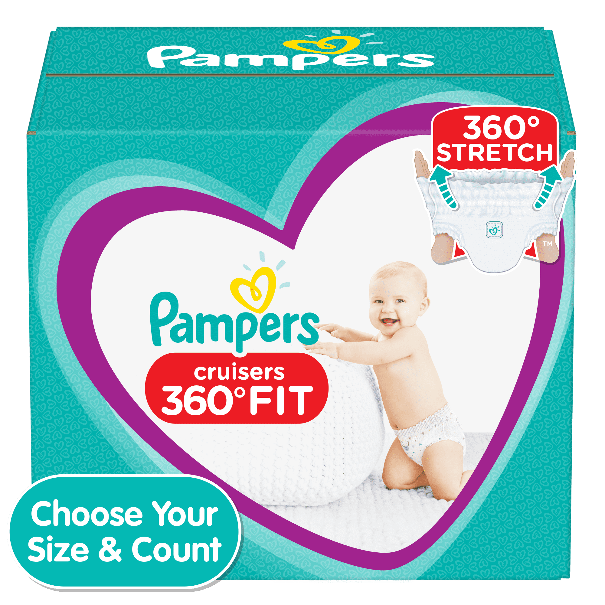 Pampers Cruisers 360 Fit Active Comfort Diapers, Size 3, 156 Ct