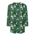 thumbnail image 4 of Fabrcox Crew Neck Womens T Shirts Graphic Christmas M-3xl Loose Fit 3/4 Sleeve Snowman Print Tee Tops Casual Pullover Three Quarter Sleeve Tshirts Dark Green XL, 4 of 5