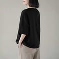 thumbnail image 3 of Bosfbaoi T Shirts For Women Loose Casual Tops Solid Color Round Neck Short-Sleeved Double Pocket Comfortable Daily Wear M-L-XXL-XXXL, 3 of 5