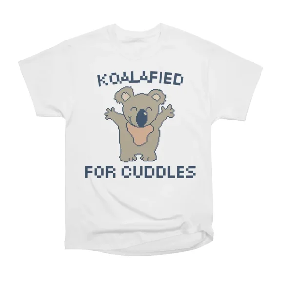 Koalafied for Cuddles 8Bit Pixel Art Koala T-Shirt Tee Gift For Him Merch For Her Apparel