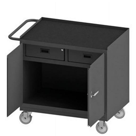 Durham 3116-RM-95 36 in. 14 Gauge Mobile Bench Cabinets, Gray
