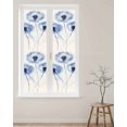 thumbnail image 2 of Window Privacy Film Watercolor Dandelion Stained Glass Window Film Decorative Sun Block Window Cover Spring Blue Flowers Simple Country Window Clings Static Adhesive Sticker for Bathroom 17.7"x78.7", 2 of 7