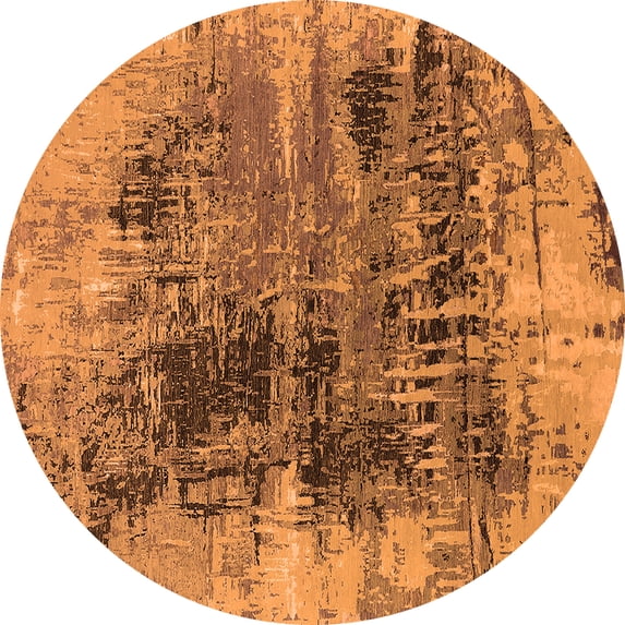 Ahgly Company Indoor Round Oriental Orange Industrial Area Rugs, 7' Round
