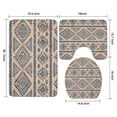 thumbnail image 3 of Blue Geometric Diamond Triangle Pattern Bathroom Rugs Sets 3 Piece,Toilet Cover Set,Absorbent Non Slip Bathroom Mats Sets with U-Shaped Contour Rug Toilet Rug Set, 3 of 5