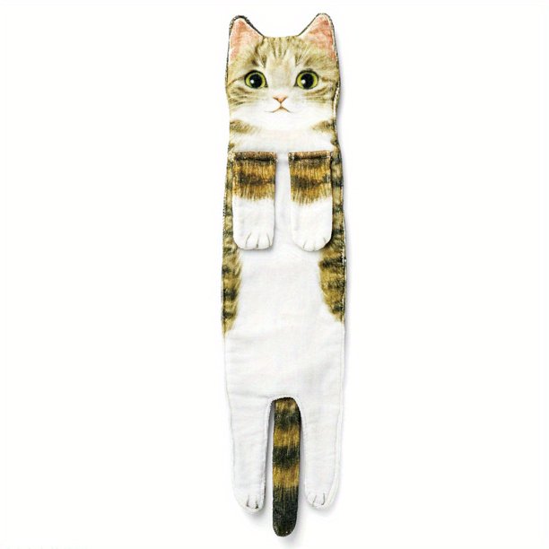 1pc Cute Cat Hand Towels for Bathroom and Kitchen - Super Absorbent and Decorative Face Towels