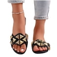 thumbnail image 4 of Sandals Women Comfortable Women's Fashionable Versatile Casual Plus-Size Shoes Spring/Summer Style Trendy Soft-Soled Open-Toe Flat Sandals For Outdoor Wear Beach Sandals.,Black,37, 4 of 7