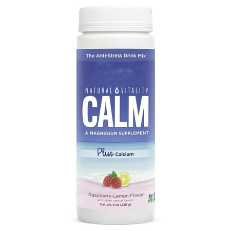 Natural Vitality Calm Magnesium Powder Plus Calcium, Raspberry Lemon, 8 Ounces