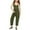 M108 Army Green, variant on Tfken Girls Jumpsuit For Summer Letter Print V Neck Sleeveless Spaghetti Strap Onesie With Pockets Trendy Casual Kids Smooth Bodysuit Green Size 4-5 Years