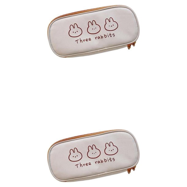 Sidaley estuche para lápices de gran capacidad, estuche para bolígrafos Kawaii, estuches para lápices, organizador de oficina escolar para Tres conejitos 2Conjunto