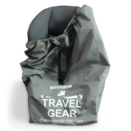 Emmzoe Premium Car Seat Airport Gate Check Travel Storage Bag Features Durable Nylon, Foldable Pouch, Hand / Shoulder Strap