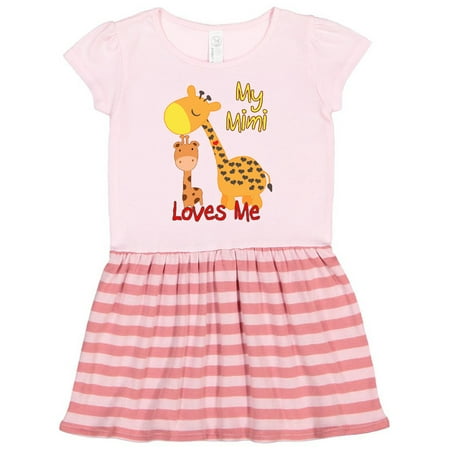 

Inktastic My Mimi Loves Me Giraffe Gift Toddler Girl Dress