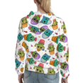 thumbnail image 7 of Picia Cactus And Insects Pattern Casual Women's Hoodie, Hooded Sweatshirt with Kangaroo Pocket, Comfortable Pullover with Eye-catching Drawstrings-Large, 7 of 7