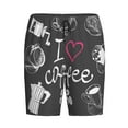 thumbnail image 4 of Gaeub I Love Coffee Printed Men's Short Pajama Pants, Lightweight Lounge & Sleep Bottoms Keep You Cool - 4X-Large, 4 of 9