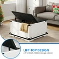 thumbnail image 6 of Dextrus Farmhouse Square Lift Top Coffee Table with Storage, Wood Center Table for Living Room, White and Black, 6 of 7