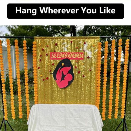 Artificial marigold flower strings party decoration 4 feet 8 inch ea USA seller 